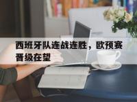 西班牙队连战连胜，欧预赛晋级在望的简单介绍
